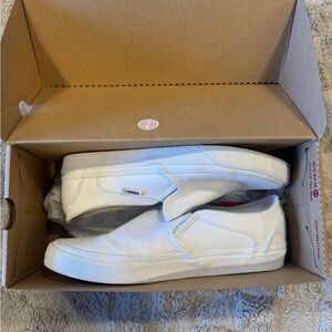 Vans Classic White Slip-On Sneakers- Womens 9